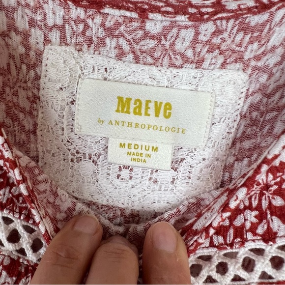 Anthropologie Maeve Floral High Neck Semi Crop Tank Top Size M - Picture 5 of 7